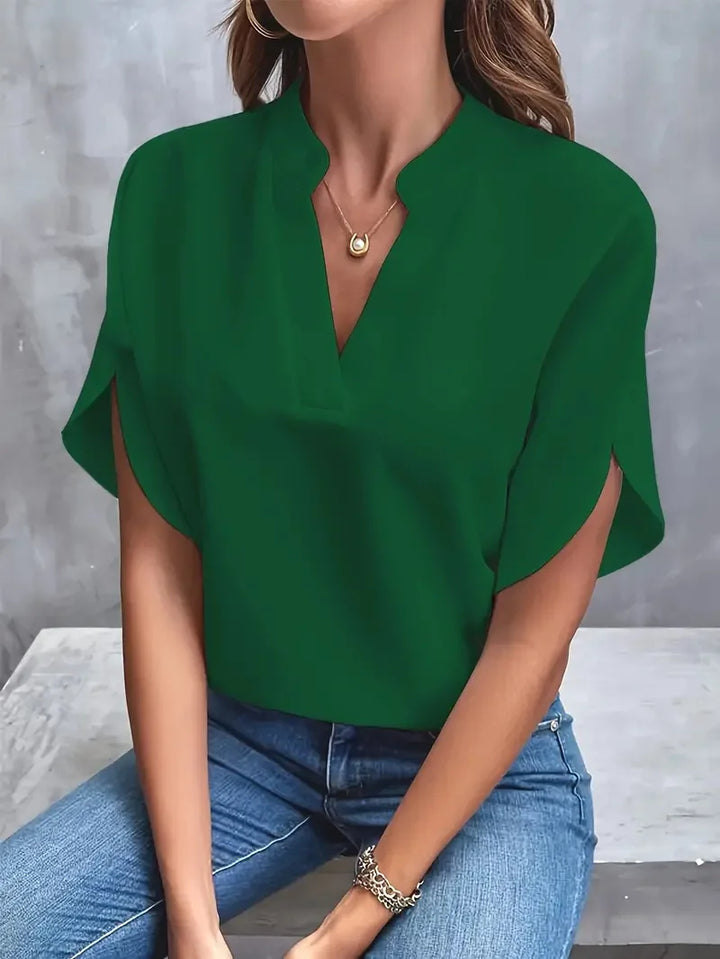DELIA | MJUK ELEGANT V-HALS BLUS