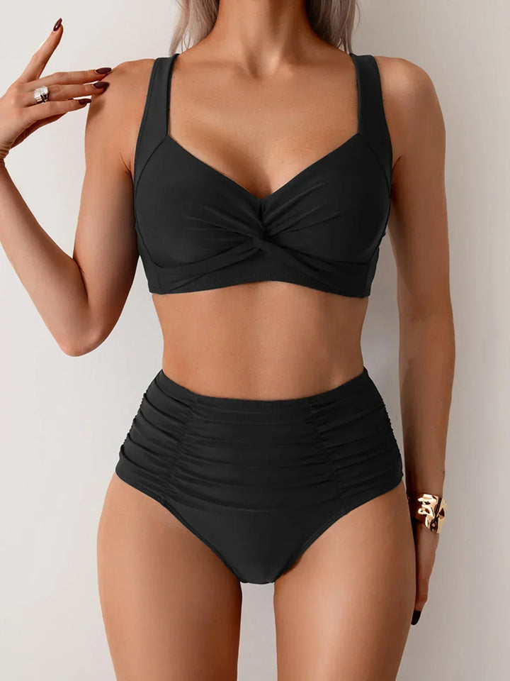 Delyth | Elegant Högmidjad Klassisk Bikini Set