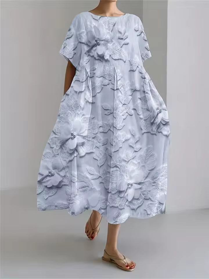 Fenella | Elegant Löst Rundhals Klänning