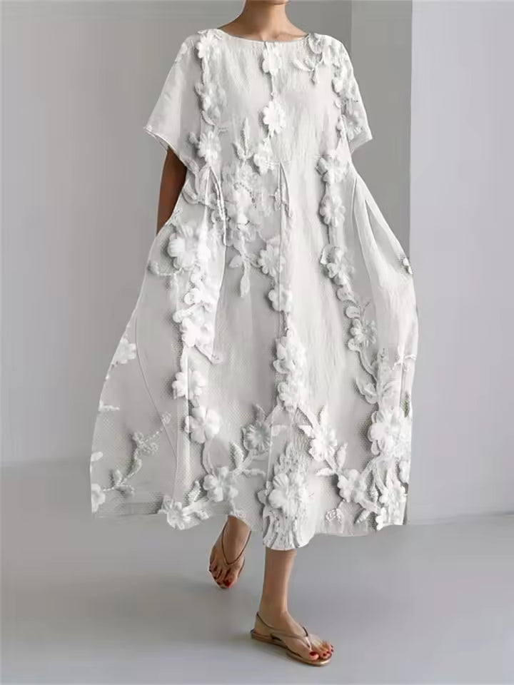 Fenella | Elegant Löst Rundhals Klänning