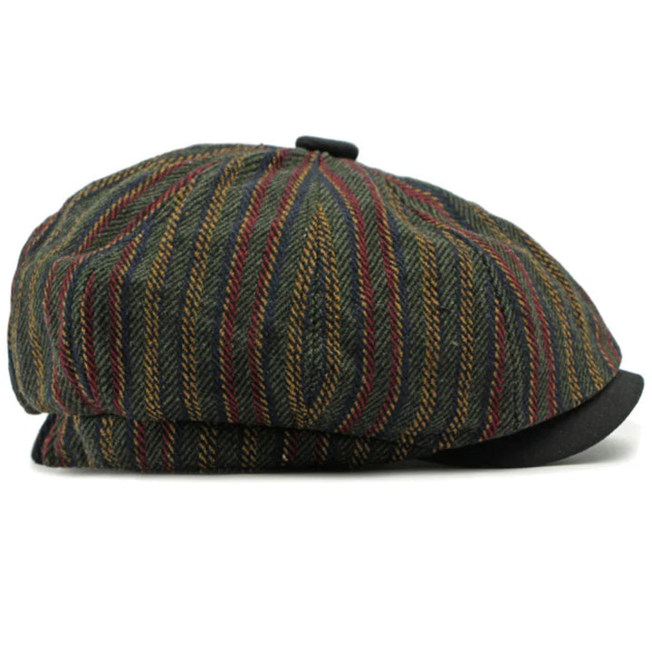 Dorian | Klassisk Randig Tweed Flat Cap