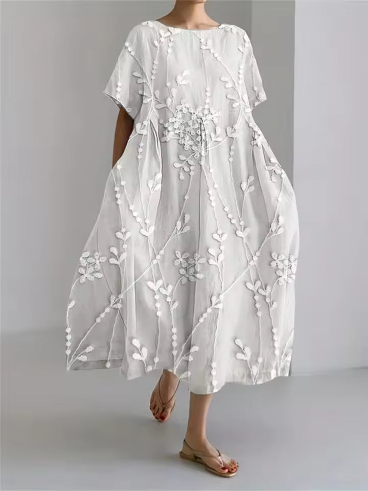 Fenella | Elegant Löst Rundhals Klänning
