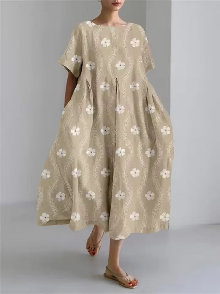 Fenella | Elegant Löst Rundhals Klänning