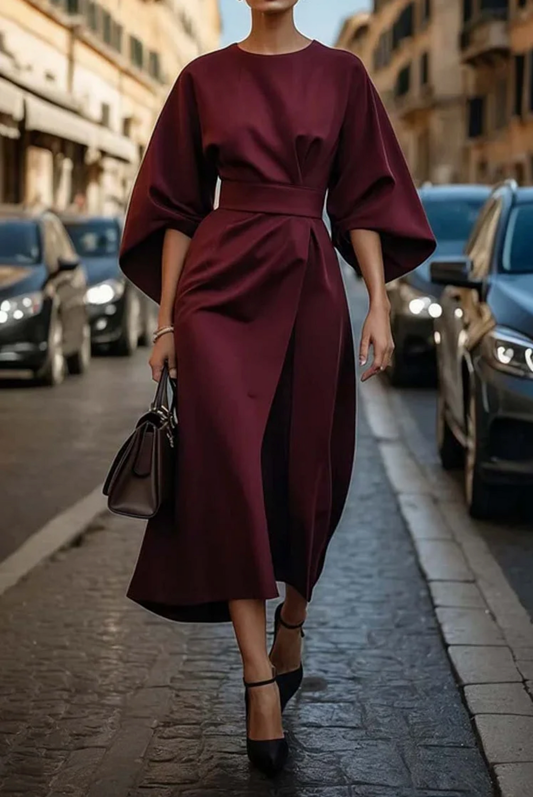 Selina | Elegant Lanternärmar Klänning