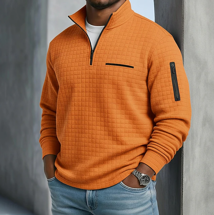Edward | Avslappnad långärmad våffelsweater
