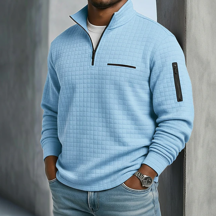 Edward | Avslappnad långärmad våffelsweater
