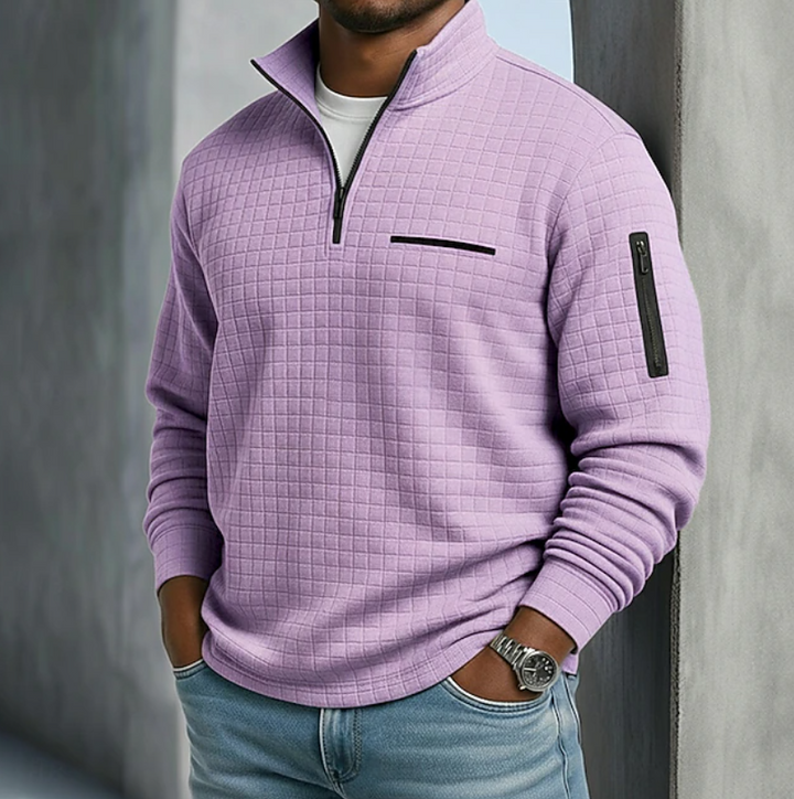 Edward | Avslappnad långärmad våffelsweater