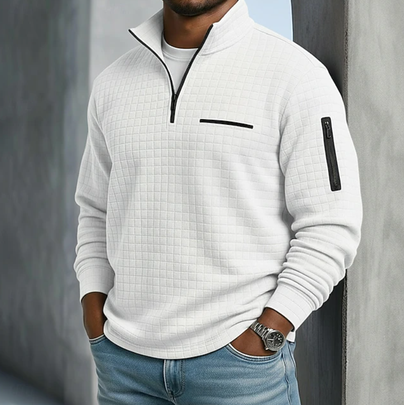 Edward | Avslappnad långärmad våffelsweater