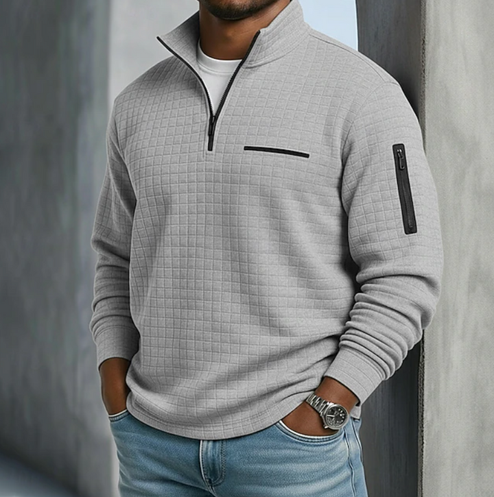 Edward | Avslappnad långärmad våffelsweater