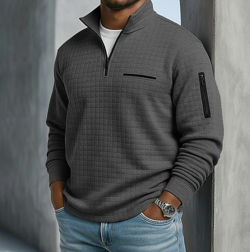 Edward | Avslappnad långärmad våffelsweater