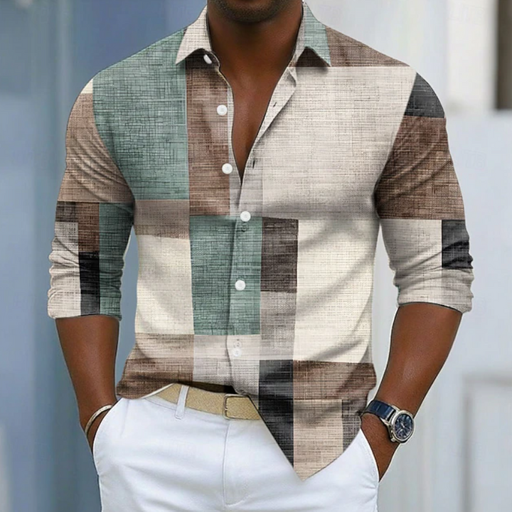 Ashton | Klassisk Färgbock Patchwork Skjorta