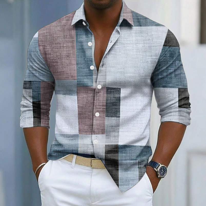 Ashton | Klassisk Färgbock Patchwork Skjorta