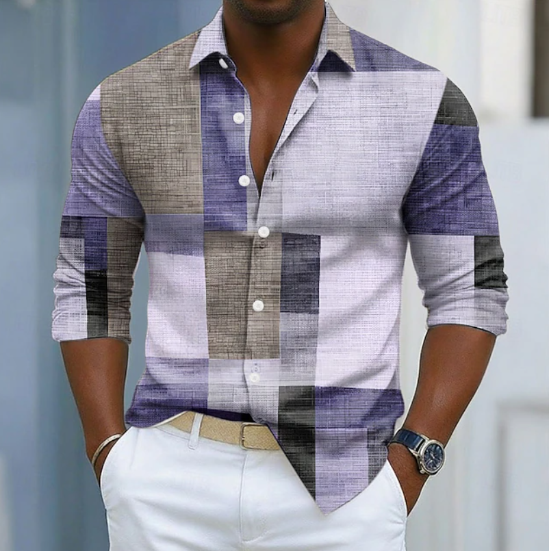 Ashton | Klassisk Färgbock Patchwork Skjorta