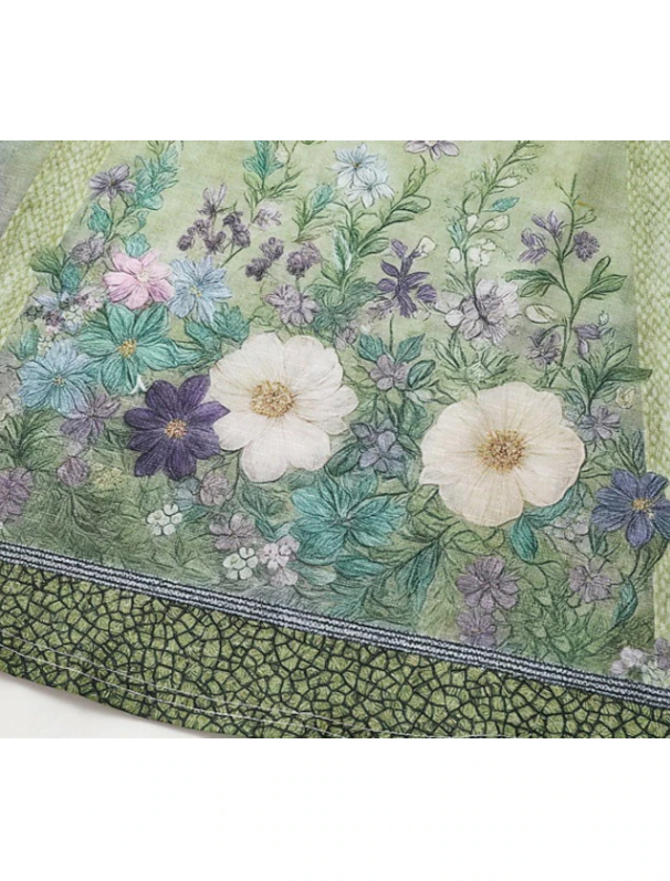 Seraphina | Boho Blommig Blus med Långa Ärmar