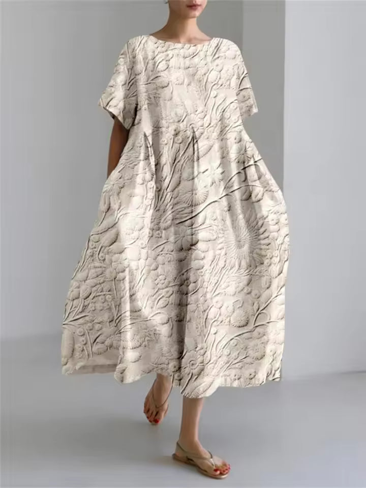 Fenella | Elegant Löst Rundhals Klänning