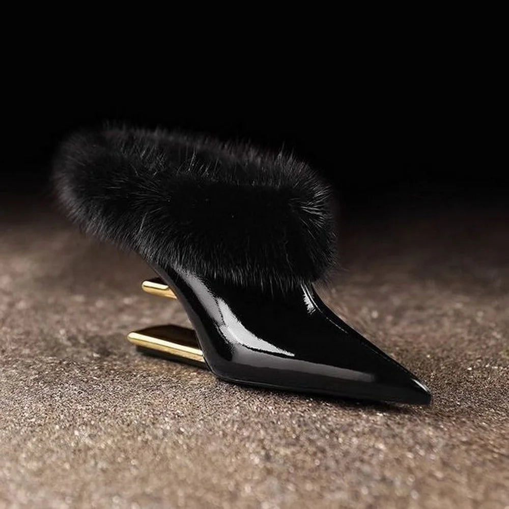 Alvina | Stilig Viskning Furry Klackar