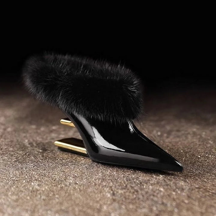 Alvina | Stilig Viskning Furry Klackar