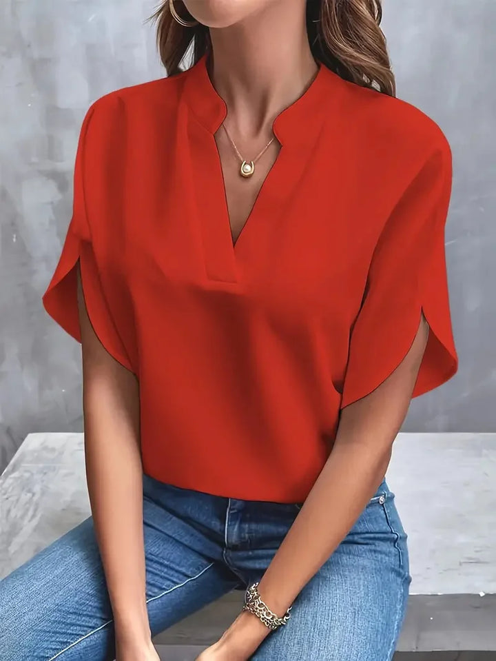 DELIA | MJUK ELEGANT V-HALS BLUS