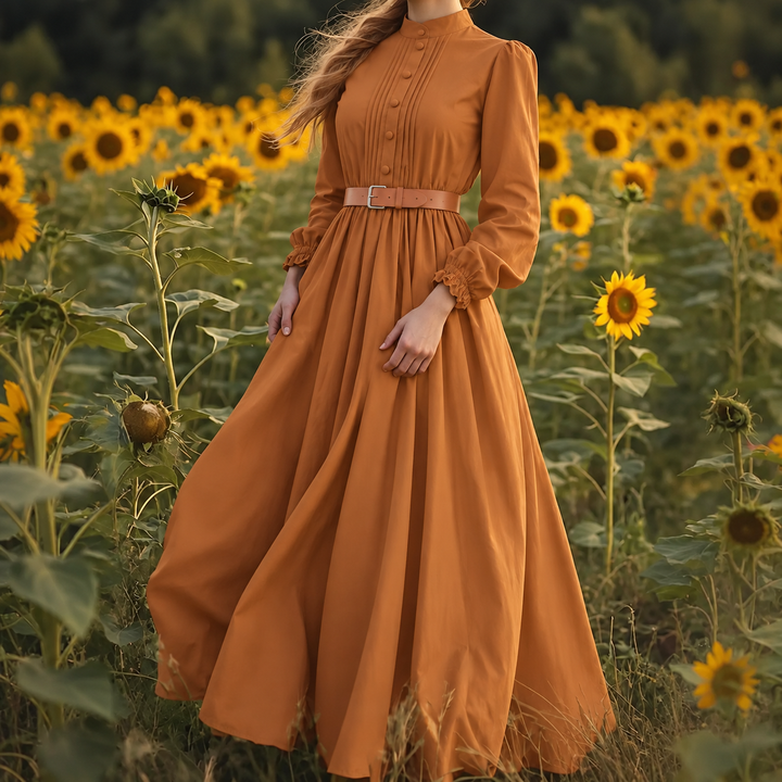 Susannah | Romantisk Hög-Hals Maxi Klänning