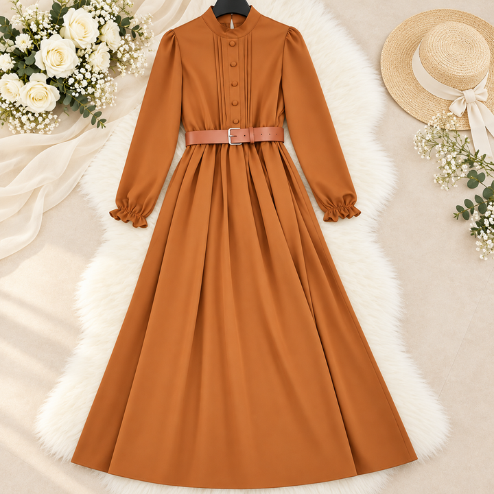 Susannah | Romantisk Hög-Hals Maxi Klänning