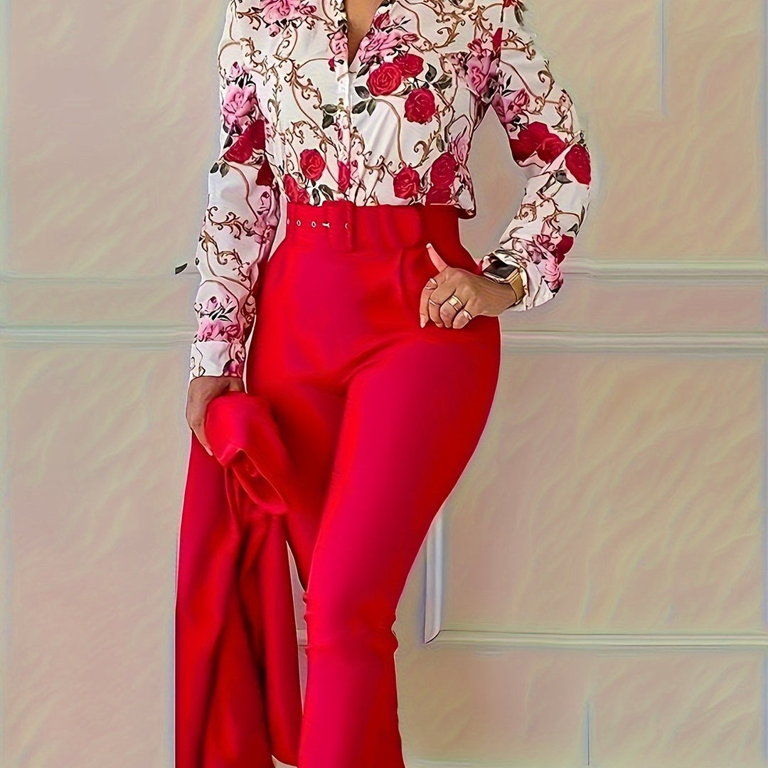 Marlene | Elegant Blommig Tvådelad Set