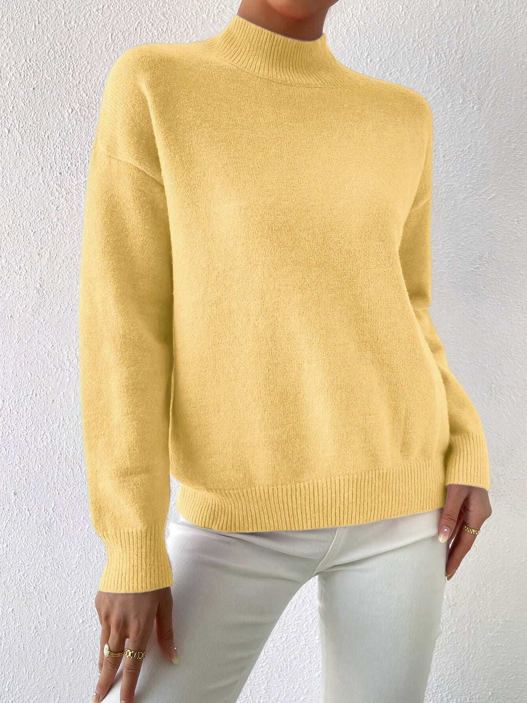 Simone | Avslappnad Mock Neck Jumper