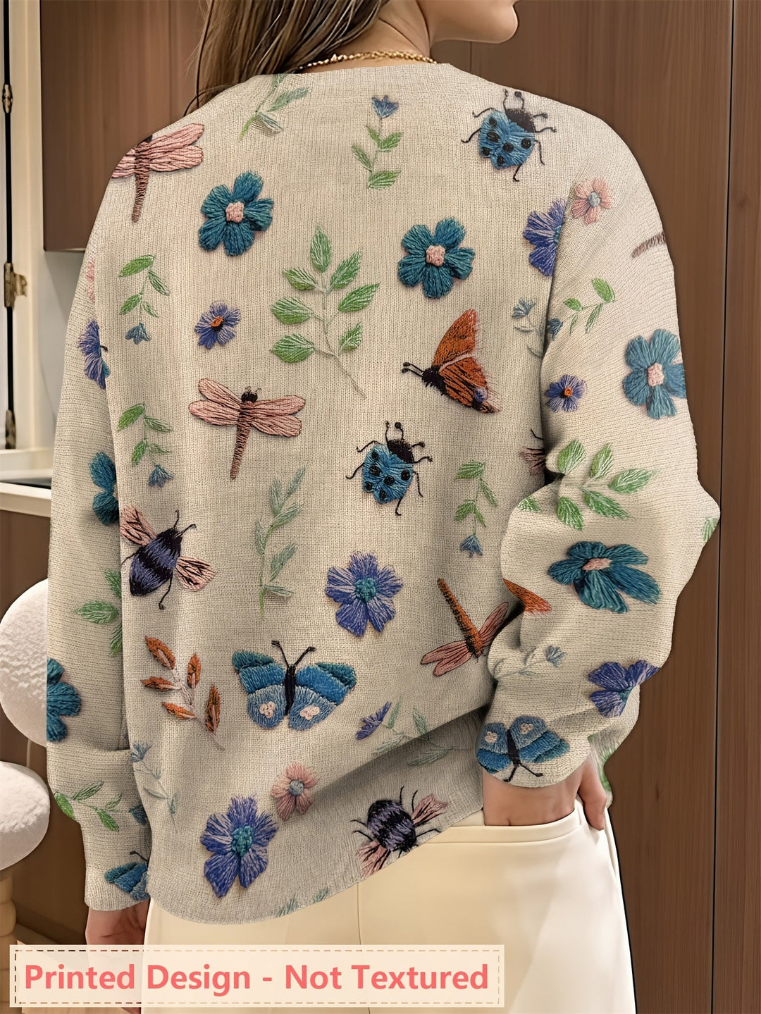 Meredith | Botanisk Tryck Crew Neck Tröja