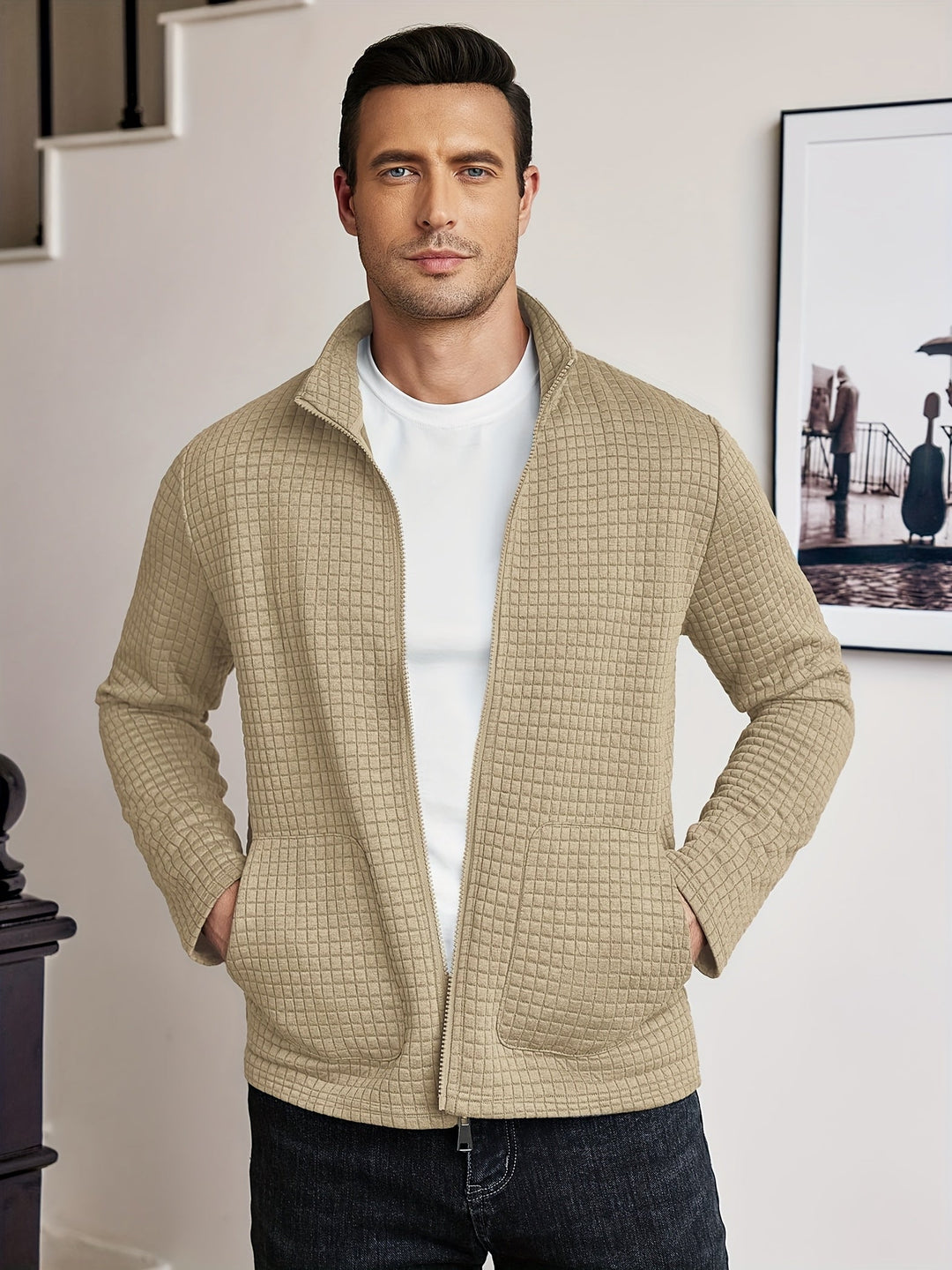 Tobias | Texturerad Zip-Up Jacka