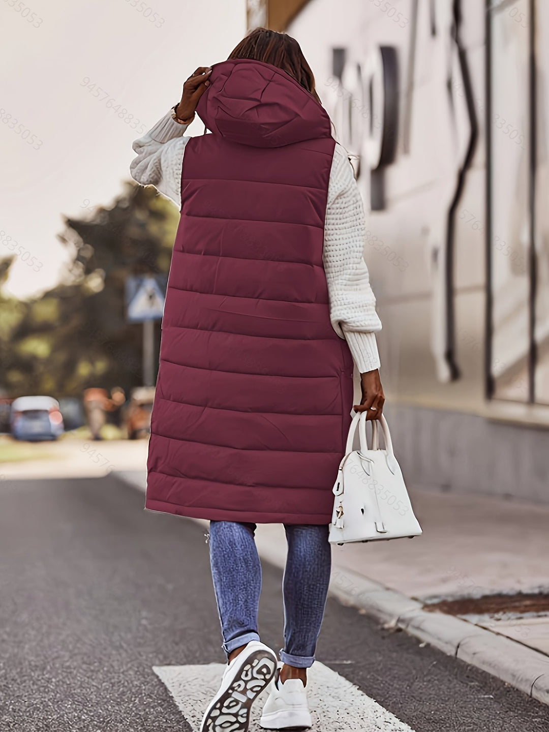 Flora | Långlinjig Huva Fodrad Gilet