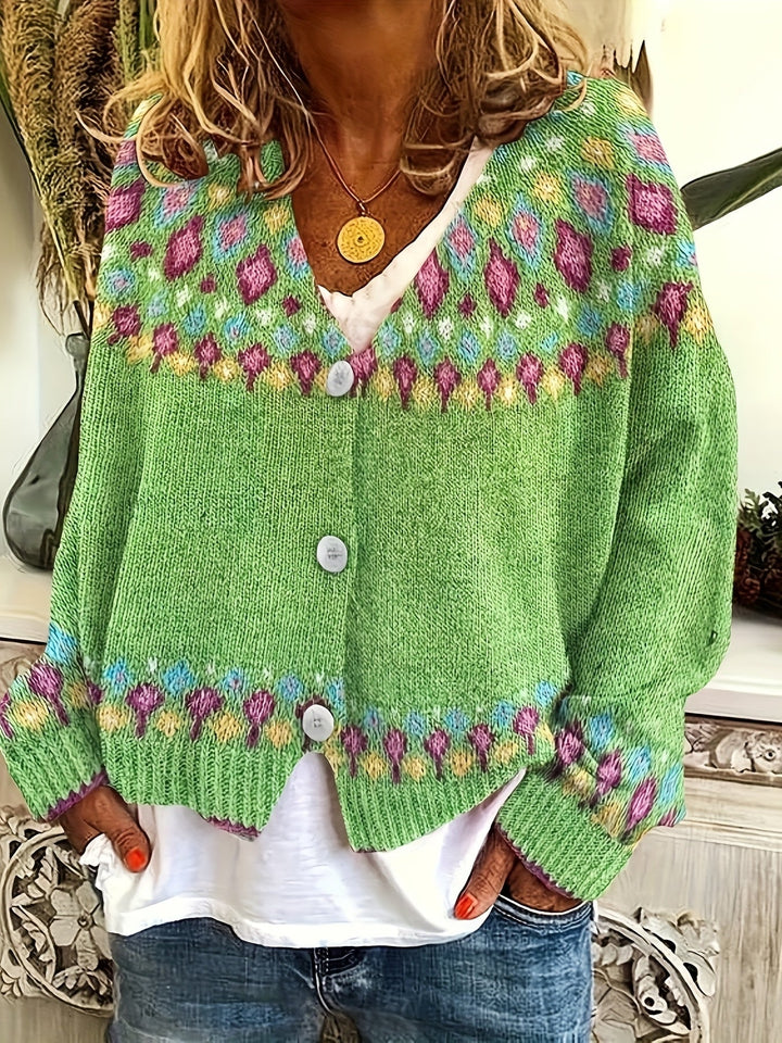 Maribel | Fair Isle Stickad Cardigan