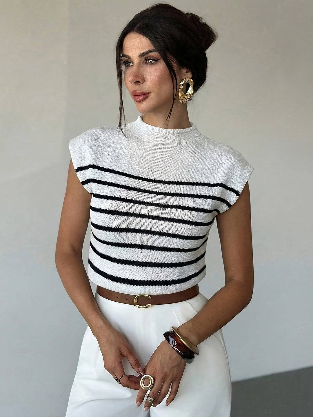 Tamsin | Mock Neck Topp med Kappärmar