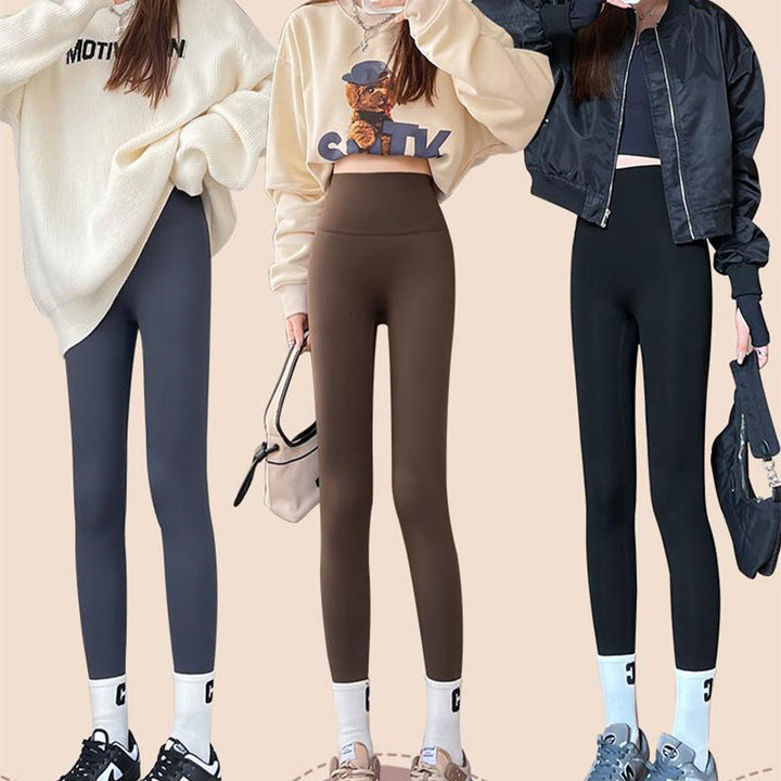 Tjocka fodrade leggings med hög midja