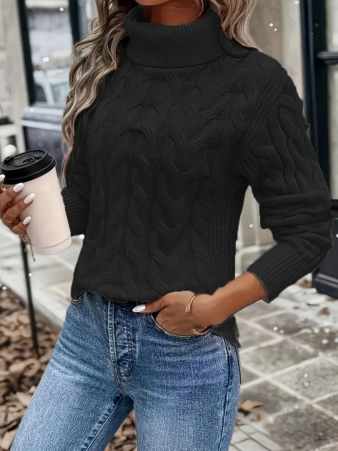 Naomi | Kabelstickad Polokrage Jumper