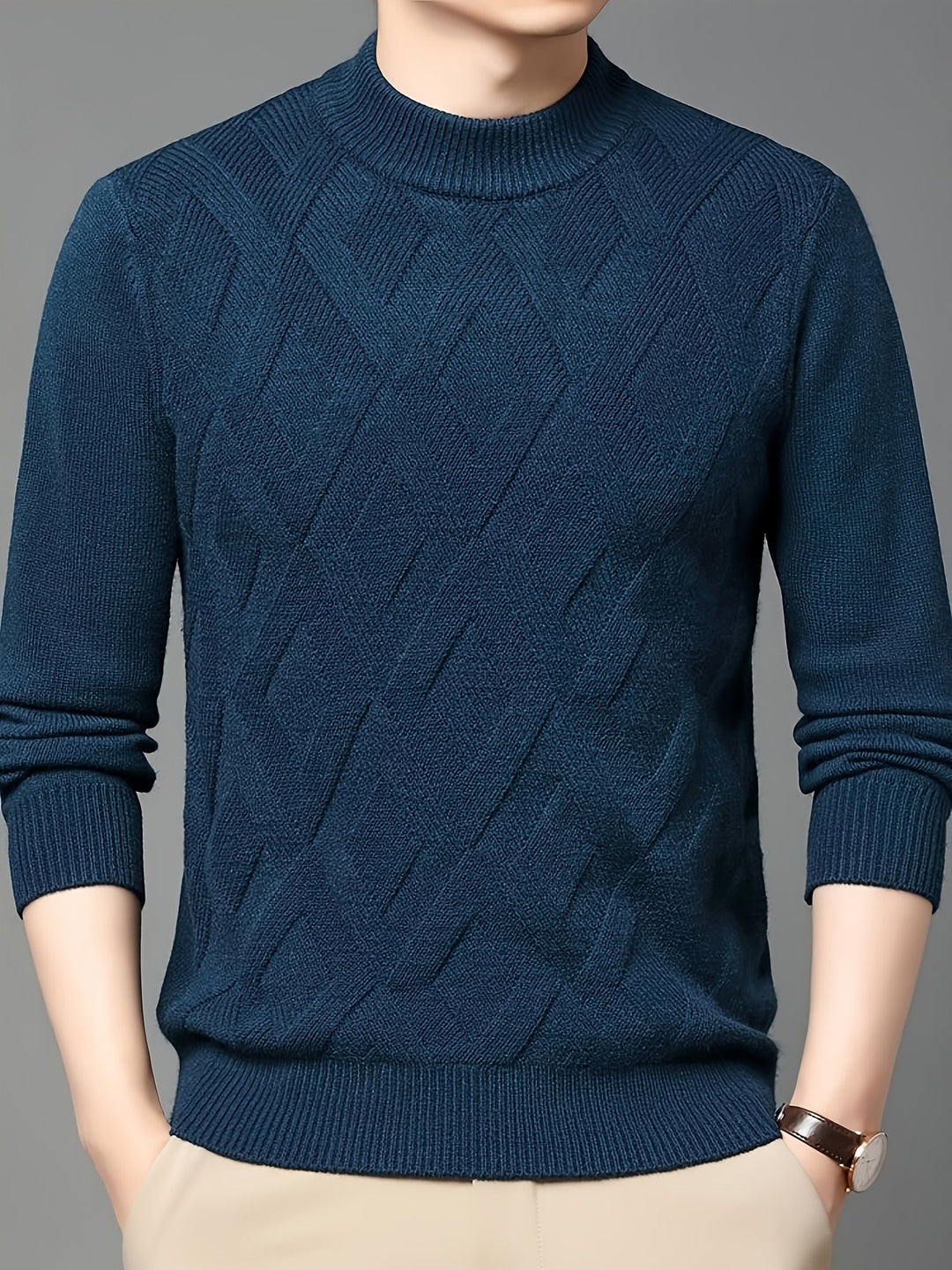 Leland | Texturerad Mock-Neck Jumper