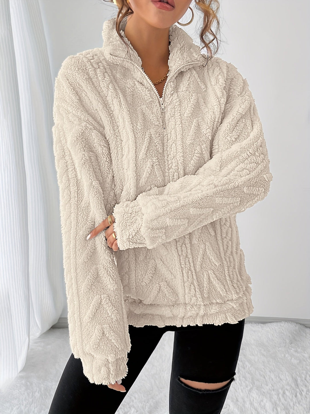 Susanna | Mysig Texturerad Sweatshirt
