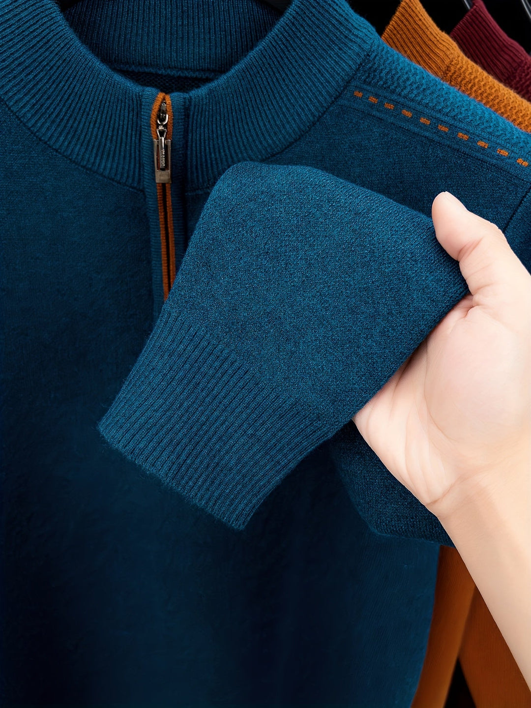 Alden | Zip-Neck Stickad Tröja