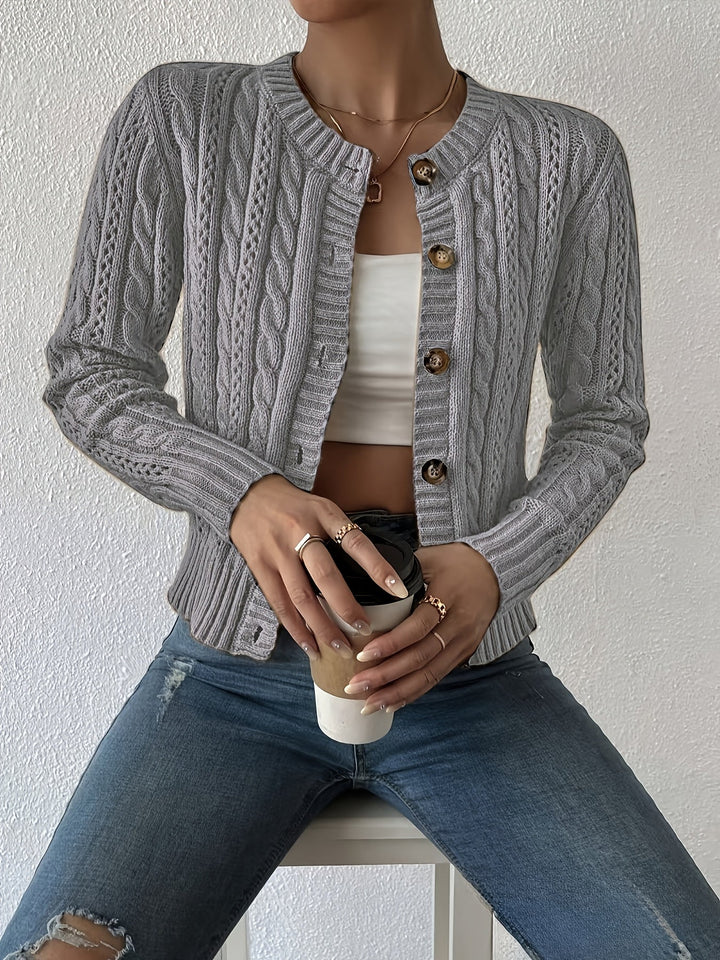 Maren | Texturerad Kabelstickad Cardigan
