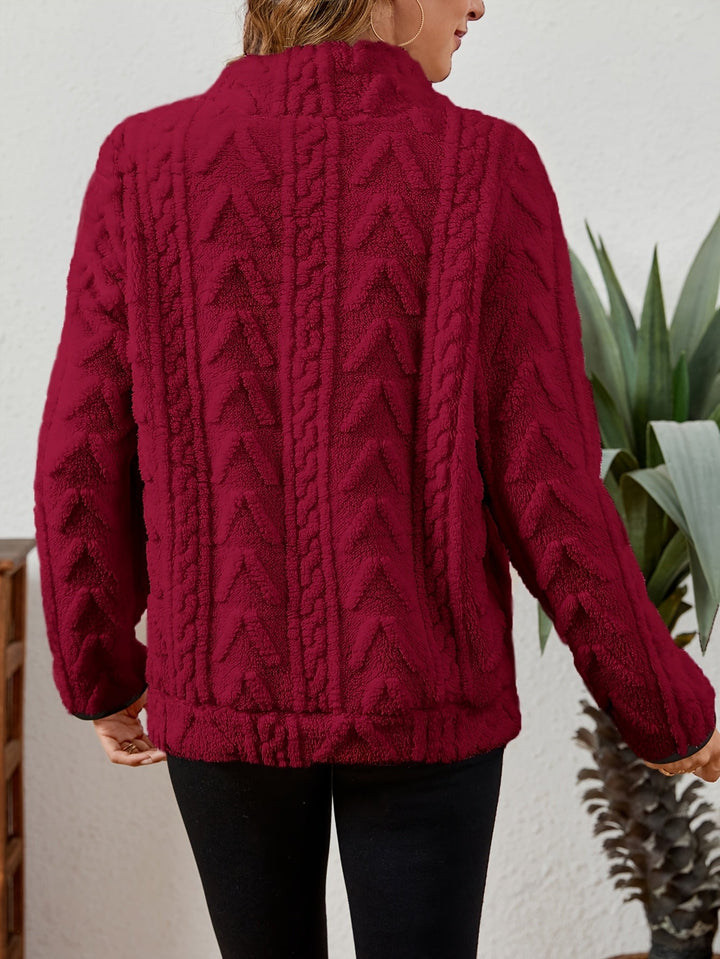 Thea | Texturerad Halv-Zip Pullover