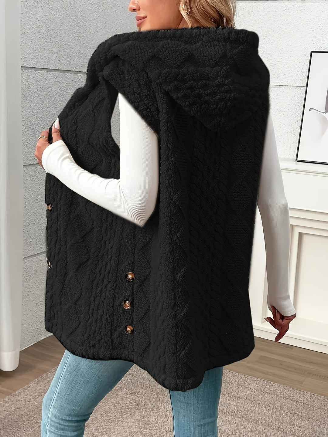 Coralie | Texturerad Hooded Gilet