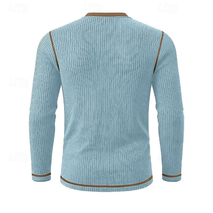 Owen | Ribbad långärmad Henley-tröja