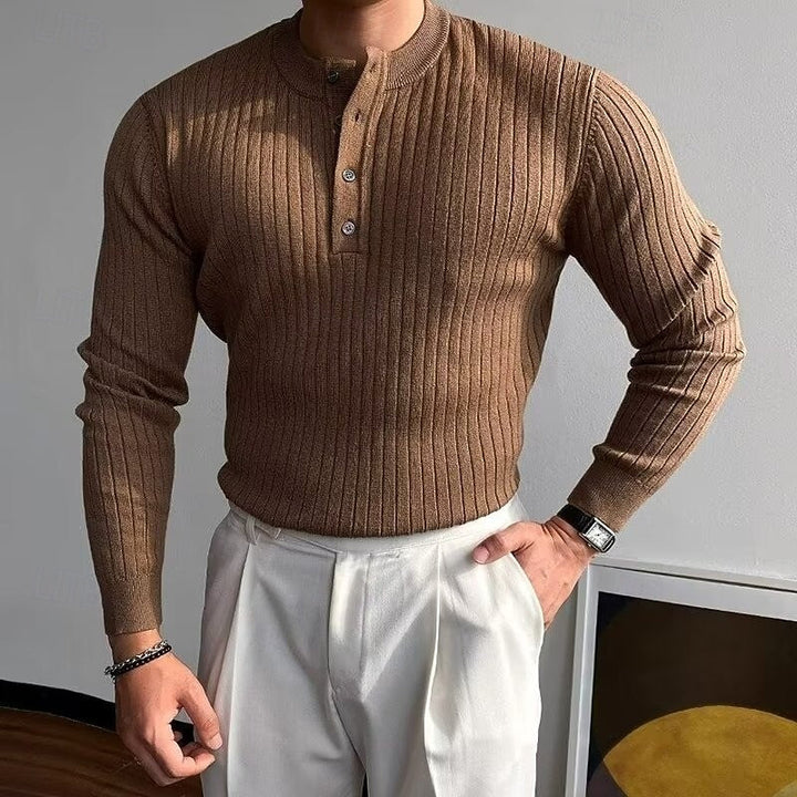 Declan | Ribbad Henley Jumper