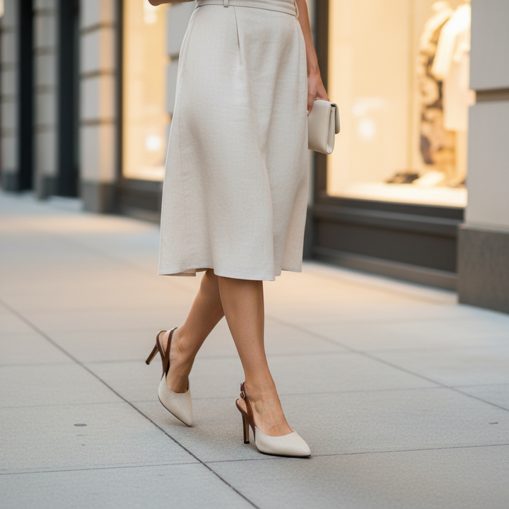 Amelie | Kontrastfärg Slingback Pumps