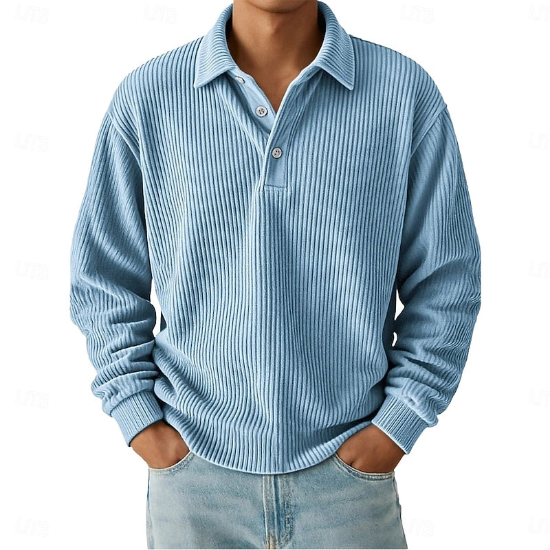 Julian | Texturerad långärmad polo