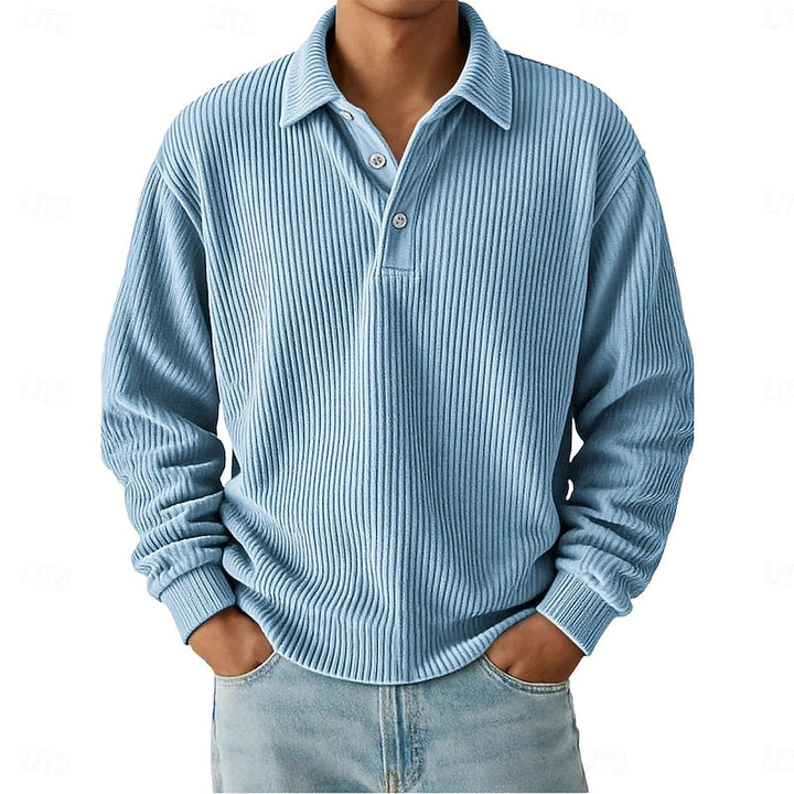 Julian | Texturerad långärmad polo