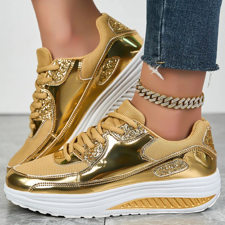 Julia | Glittrande Plattform Sneakers