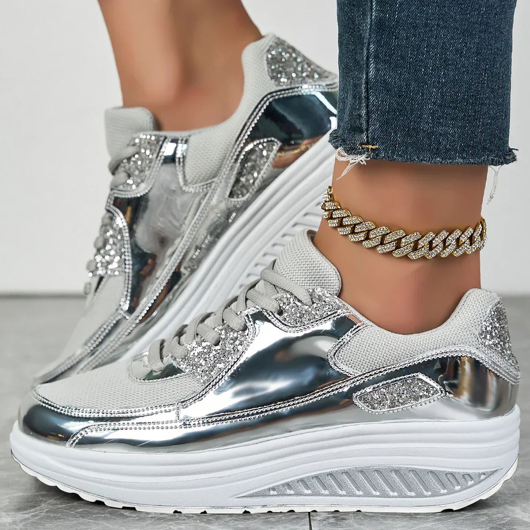 Julia | Glittrande Plattform Sneakers