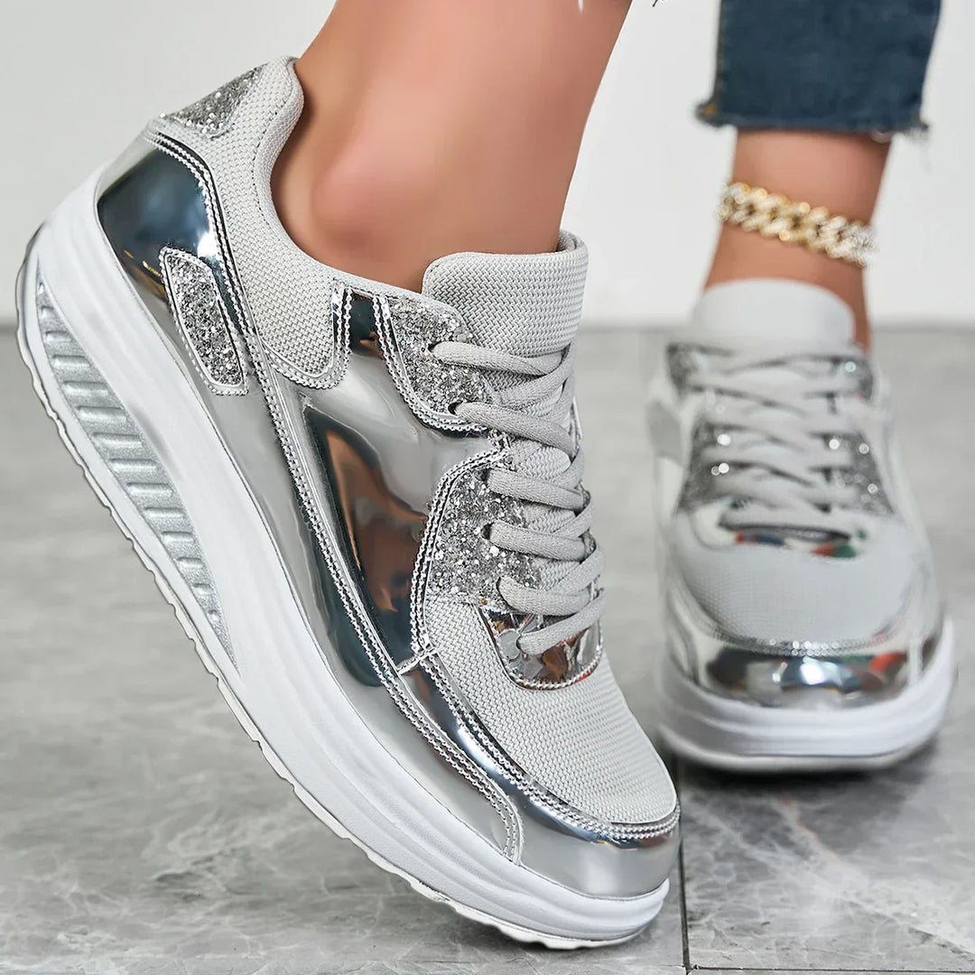 Julia | Glittrande Plattform Sneakers