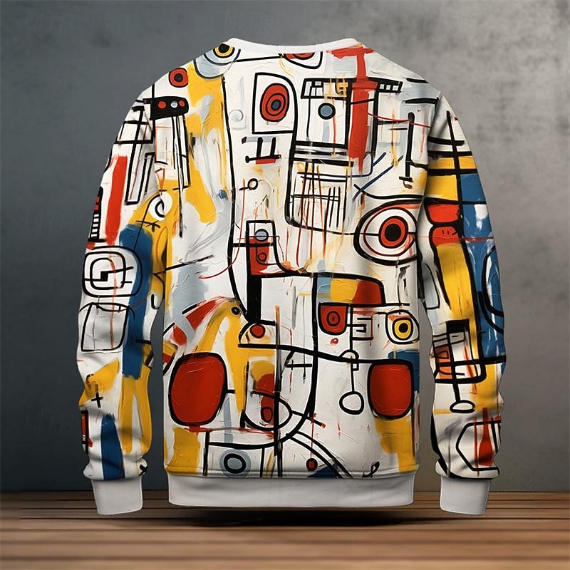 Grant | Konstnärlig Tryck Crew Neck Sweatshirt