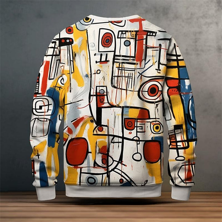 Grant | Konstnärlig Tryck Crew Neck Sweatshirt