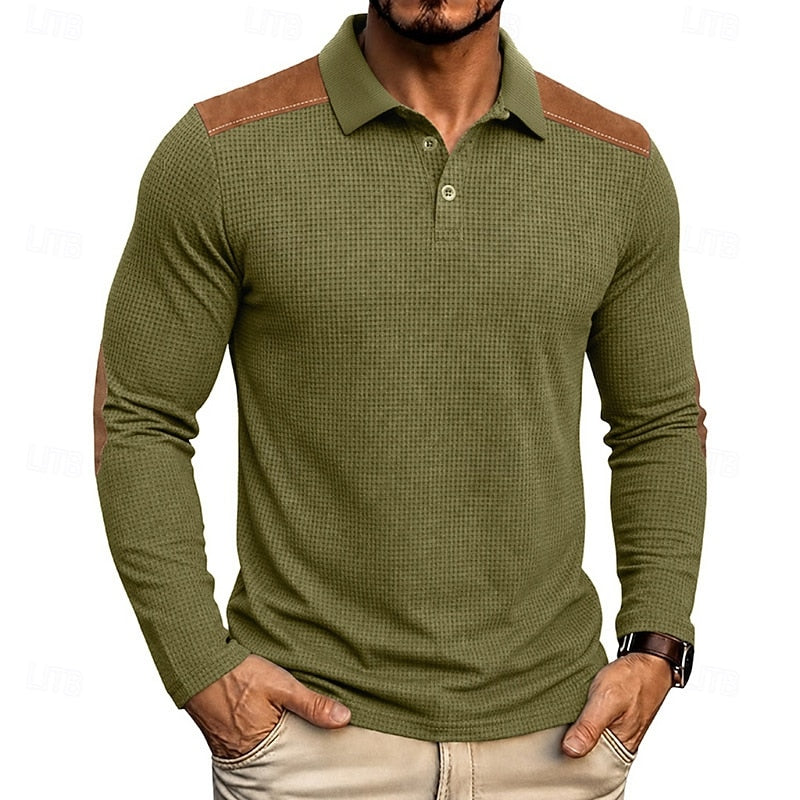 Garrett | Texturerad långärmad polo